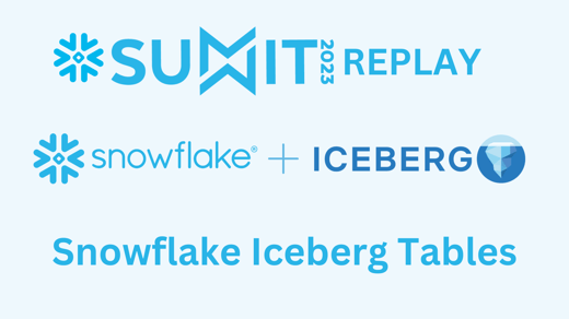 Snowflake Summit 2023 Replay - Iceberg Tables