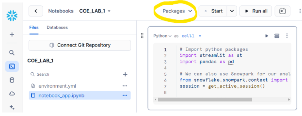 Snowflake Notebooks : Packages and Graphs!