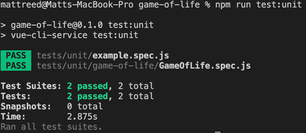 Unit Testing Output with Basic GameOfLife Test