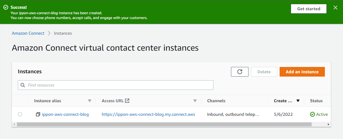 Amazon Connect Instance Creation