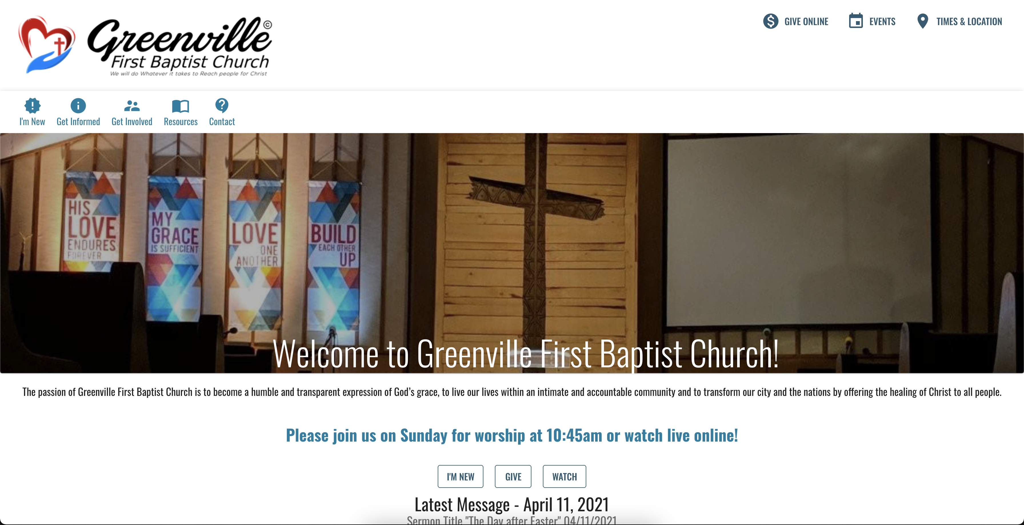 Before of the Church Website